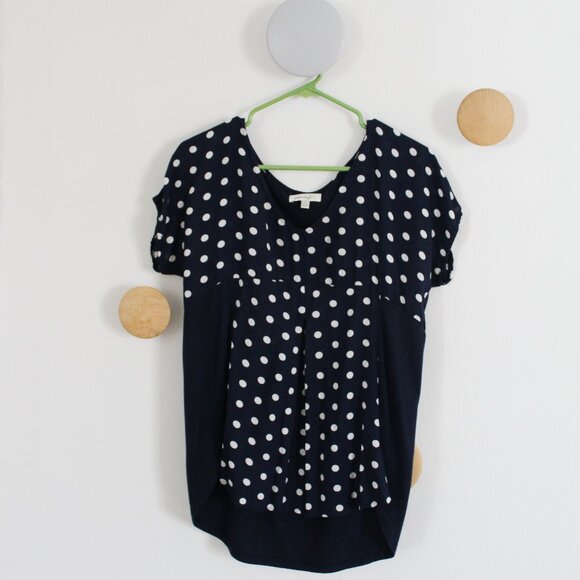 Anthropologie x Porridge Elva Colorblocked Polka Dot Short Sleeve Top - Small - Picture 4 of 9